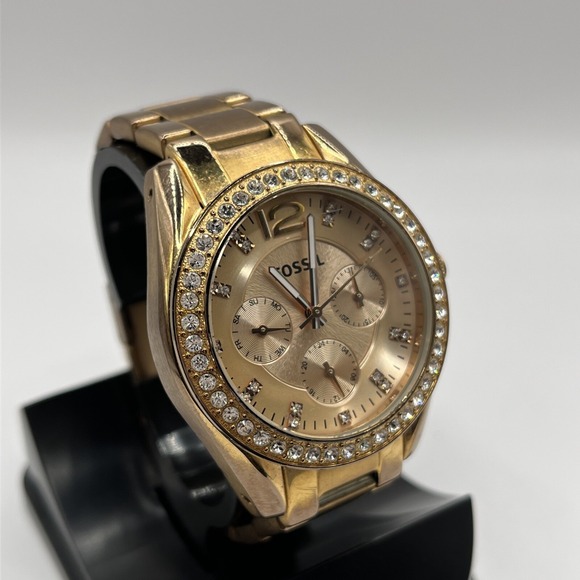 Fossil Riley Multi-Function Rose Gold-plated Ladies Watch ES2811- New Battery - Picture 1 of 6